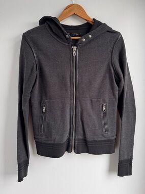 rag & bone Women's Heavyweight Hoodie with Leather Trim Size Small